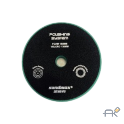 Диск полировальный поролоновый 150 мм. жесткий. гладкий. зеленый. липучка SANDWOX 815.07.150.07